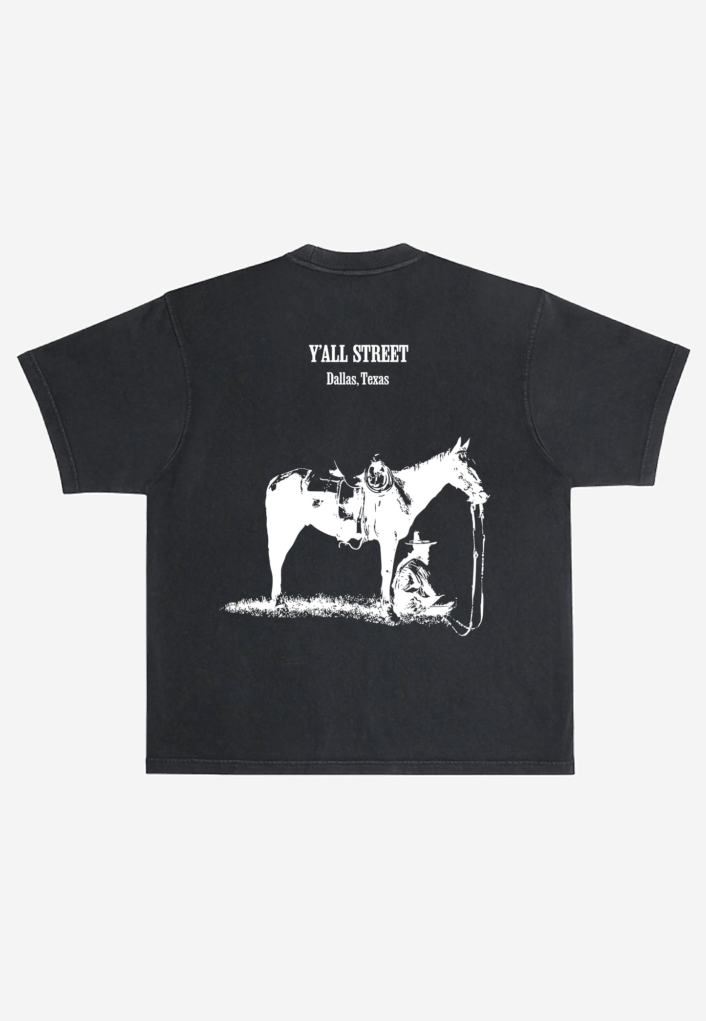 THE Y'ALL STREET T-SHIRT | MAN & MUSTANG BLACK SHIRT